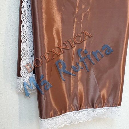 Brown Satin Plain Handkerchief Large