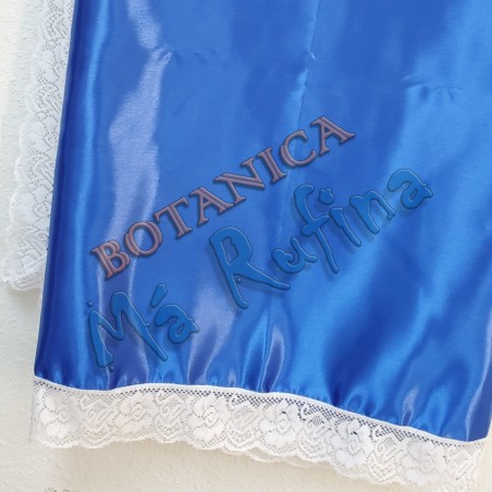 Blue Satin Plain Handkerchief Large